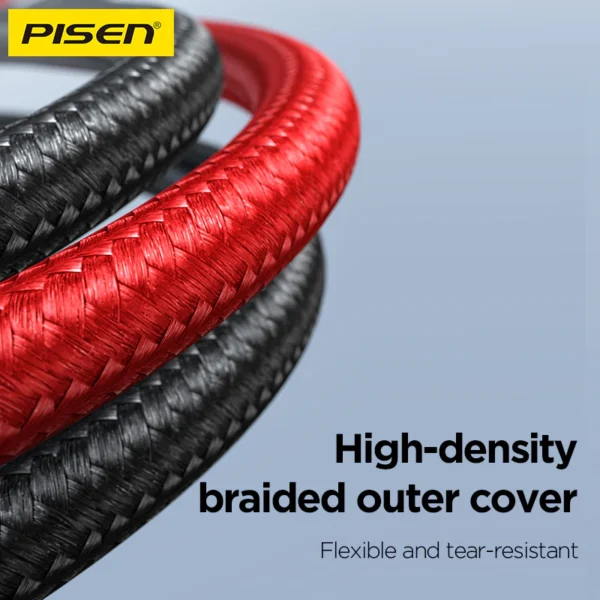 PISEN PRO C to C 60W colorful braided data cable CC11-1000 - Image 3