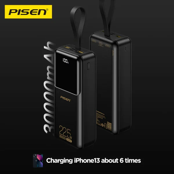 PISEN Semi Mirror 22.5W 30000mAh Power Bank TP-D040 - Image 3