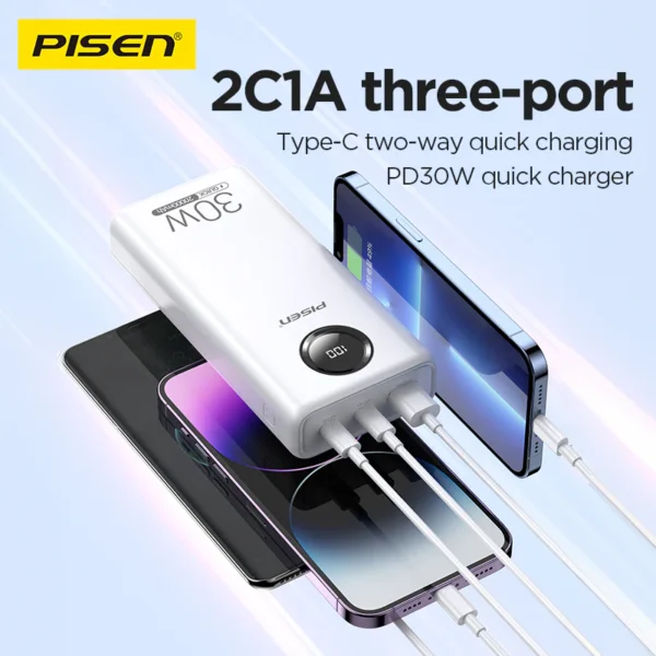 PISEN Power Cube 30W 20000mah Power Bank TS-D337 - Image 4