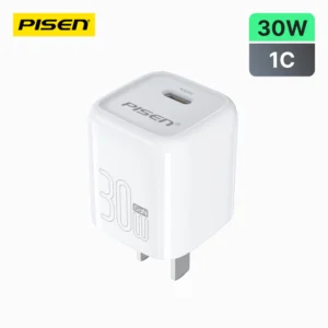 PISEN Quick 30W GaN Pudding Single Port Fast Charger (US) TP-C72 + C-C Cables
