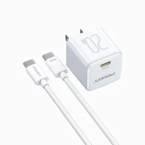 PISEN PD20W Pudding Single Port Fast Charger TP-C36 + C-C Cables