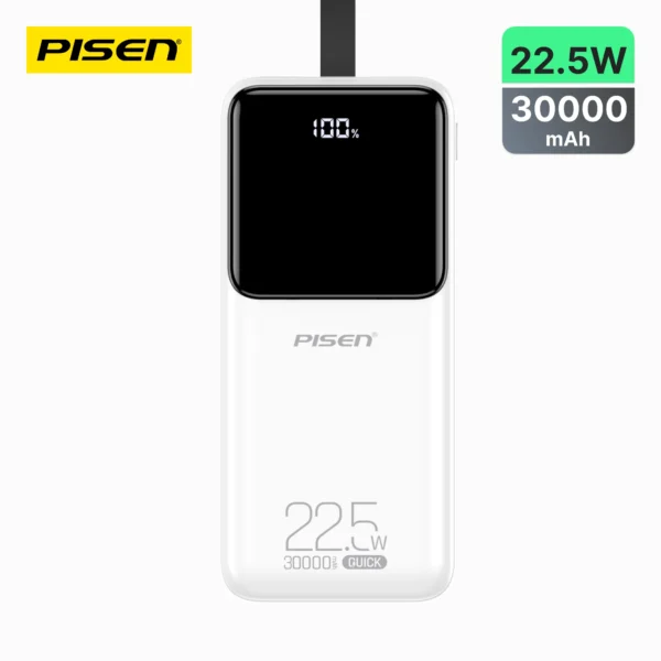 PISEN Semi Mirror 22.5W 30000mAh Power Bank TP-D040