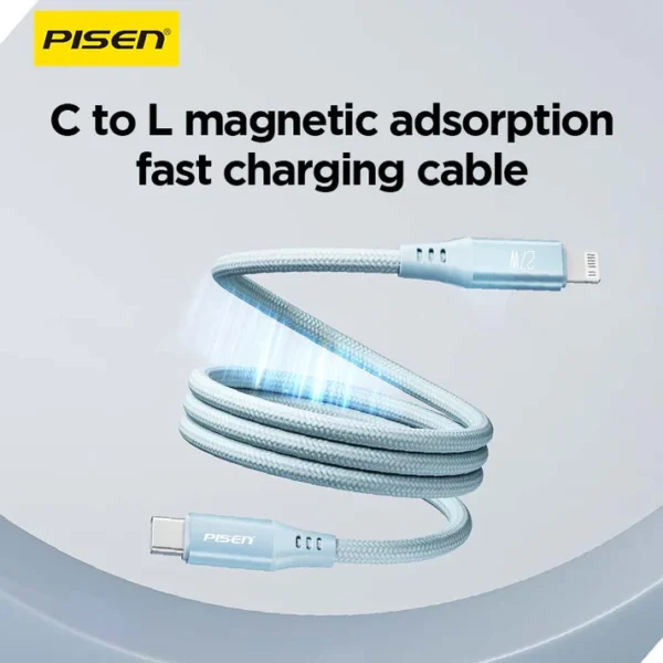 PISEN MagiPi Magloop C to L 27W Fast Charging Cable 1m CL-FC12-1000 - Image 2