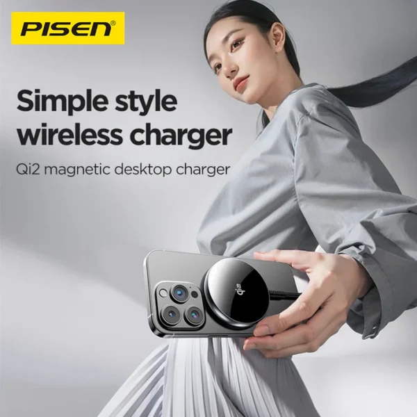 PISEN Qi2 Magnetic Desktop Charging Pad Base TP-C56 - Image 2