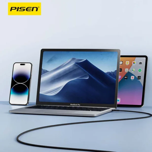 PISEN C to C 60W magnetic braided fast charging data cable 1m CC-FC22-1000 - Image 4