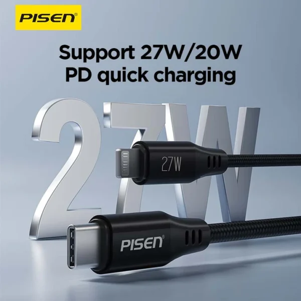 PISEN MagiPi Magloop C to L 27W Fast Charging Cable 1m CL-FC12-1000 - Image 6