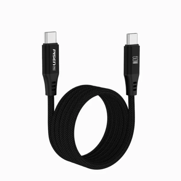 PISEN C to C 60W magnetic braided fast charging data cable 1m CC-FC22-1000 - Image 6