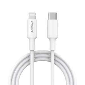 PISEN CL-PD-250 Mr White USB-C to Lightning Cable 250mm White with compact design, PD fast charging, and reinforced connectors.