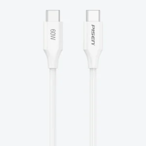 PISEN CC-PD01-1000 Mr White USB-C to USB-C PD60W Cable 1000mm White with durable build and high-speed charging capability.